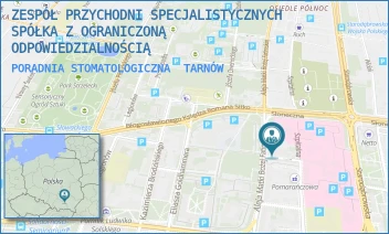 PORADNIA STOMATOLOGICZNA - ZESPÓŁ PRZYCHODNI SPECJALISTYCZNYCH SPÓŁKA Z OGRANICZONĄ ODPOWIEDZIALNOŚCIĄ - UL. MARII SKŁODOWSKIEJ-CURIE 1,  TARNÓW