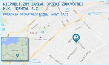 PORADNIA STOMATOLOGICZNA - NIEPUBLICZNY ZAKŁAD OPIEKI ZDROWOTNEJ M.K.- DENTAL S.C. - ARTURA GROTTGERA 18,  NOWY SĄCZ