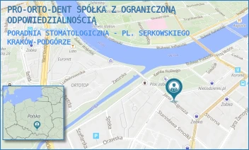 PORADNIA STOMATOLOGICZNA - PL. SERKOWSKIEGO - PRO-ORTO-DENT SPÓŁKA Z OGRANICZONĄ ODPOWIEDZIALNOŚCIĄ - UL. PLAC SERKOWSKIEGO 10,  KRAKÓW-PODGÓRZE