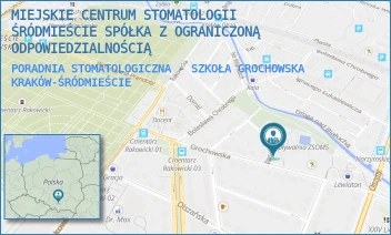 PORADNIA STOMATOLOGICZNA - SZKOŁA GROCHOWSKA - MIEJSKIE CENTRUM STOMATOLOGII ŚRÓDMIEŚCIE SPÓŁKA Z OGRANICZONĄ ODPOWIEDZIALNOŚCIĄ - GROCHOWSKA 20,  KRAKÓW-ŚRÓDMIEŚCIE