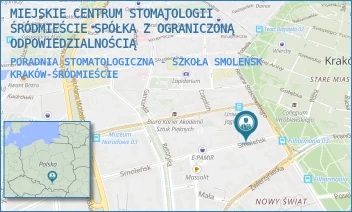 PORADNIA STOMATOLOGICZNA - SZKOŁA SMOLEŃSK - MIEJSKIE CENTRUM STOMATOLOGII ŚRÓDMIEŚCIE SPÓŁKA Z OGRANICZONĄ ODPOWIEDZIALNOŚCIĄ - SMOLEŃSK 5-7,  KRAKÓW-ŚRÓDMIEŚCIE