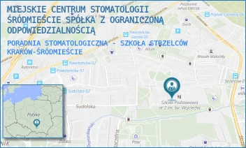 PORADNIA STOMATOLOGICZNA - SZKOŁA STRZELCÓW - MIEJSKIE CENTRUM STOMATOLOGII ŚRÓDMIEŚCIE SPÓŁKA Z OGRANICZONĄ ODPOWIEDZIALNOŚCIĄ - STRZELCÓW 5A,  KRAKÓW-ŚRÓDMIEŚCIE