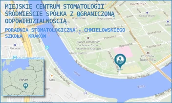 PORADNIA STOMATOLOGICZNA - CHMIELOWSKIEGO SZKOŁA - MIEJSKIE CENTRUM STOMATOLOGII ŚRÓDMIEŚCIE SPÓŁKA Z OGRANICZONĄ ODPOWIEDZIALNOŚCIĄ - ADAMA CHMIELOWSKIEGO 1,  KRAKÓW