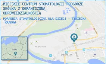 PORADNIA STOMATOLOGICZNA DLA DZIECI - TYNIECKA - MIEJSKIE CENTRUM STOMATOLOGII PODGÓRZE SPÓŁKA Z OGRANICZONĄ ODPOWIEDZIALNOŚCIĄ - UL. TYNIECKA 6,  KRAKÓW