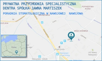 PORADNIA STOMATOLOGICZNA W NAWOJOWEJ - PRYWATNA PRZYCHODNIA SPECJALISTYCZNA DENTRA SPÓŁKA JAWNA MARTISZEK - UL. OGRODOWA 12,  NAWOJOWA