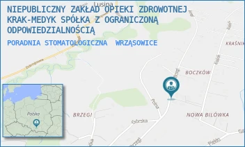 PORADNIA STOMATOLOGICZNA - NIEPUBLICZNY ZAKŁAD OPIEKI ZDROWOTNEJ KRAK-MEDYK SPÓŁKA Z OGRANICZONĄ ODPOWIEDZIALNOŚCIĄ - UL. BRZEGI 99,  WRZĄSOWICE