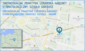 INDYWIDUALNA PRAKTYKA LEKARSKA GABINET STOMATOLOGICZNY DARIUSZ SZYDŁO - INDYWIDUALNA PRAKTYKA LEKARSKA GABINET STOMATOLOGICZNY SZYDŁO DARIUSZ - STRUGA 54/7,  RADOM