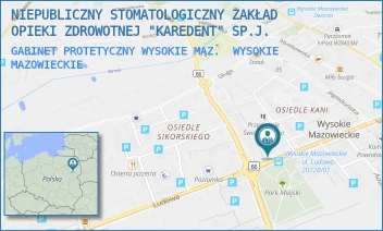 GABINET PROTETYCZNY WYSOKIE MAZ. - NIEPUBLICZNY STOMATOLOGICZNY ZAKŁAD OPIEKI ZDROWOTNEJ "KAREDENT" SP.J. - LUDOWA 54, WYSOKIE MAZOWIECKIE