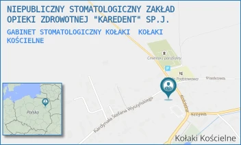 GABINET STOMATOLOGICZNY KOŁAKI - NIEPUBLICZNY STOMATOLOGICZNY ZAKŁAD OPIEKI ZDROWOTNEJ "KAREDENT" SP.J. - KOŚCIELNA 11, KOŁAKI KOŚCIELNE