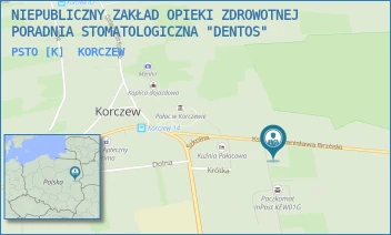 PSTO [K] - NIEPUBLICZNY ZAKŁAD OPIEKI ZDROWOTNEJ PORADNIA STOMATOLOGICZNA "DENTOS" - KSIĘDZA BRZÓSKI 18,  KORCZEW