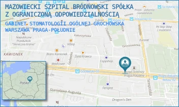 GABINET STOMATOLOGII OGÓLNEJ GROCHOWSKA - MAZOWIECKI SZPITAL BRÓDNOWSKI SPÓŁKA Z OGRANICZONĄ ODPOWIEDZIALNOŚCIĄ - GROCHOWSKA 278,  WARSZAWA PRAGA-POŁUDNIE