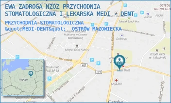 PRZYCHODNIA STOMATOLOGICZNA "MEDI-DENT" - EWA ZADROGA NZOZ PRZYCHODNIA STOMATOLOGICZNA I LEKARSKA MEDI - DENT - DUBOIS 15,  OSTRÓW MAZOWIECKA