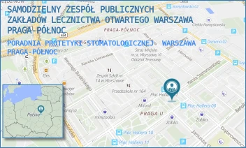 PORADNIA PROTETYKI STOMATOLOGICZNEJ - SAMODZIELNY ZESPÓŁ PUBLICZNYCH ZAKŁADÓW LECZNICTWA OTWARTEGO WARSZAWA PRAGA-PÓŁNOC - DĄBROWSZCZAKÓW 5A,  WARSZAWA PRAGA-PÓŁNOC