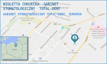 GABINET STOMATOLOGICZNY TOTAL-DENT - WIOLETTA CHOJECKA  GABINET STOMATOLOGICZNY  TOTAL-DENT - SZPITALNA 83/87/6,  ŻUROMIN