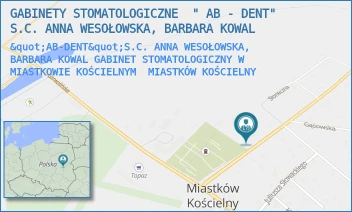 "AB-DENT"S.C. ANNA WESOŁOWSKA, BARBARA KOWAL GABINET STOMATOLOGICZNY W MIASTKOWIE KOŚCIELNYM - GABINETY STOMATOLOGICZNE  " AB - DENT"  S.C. ANNA WESOŁOWSKA, BARBARA KOWAL - KOCHANOWSKIEGO 1,  MIASTKÓW KOŚCIELNY