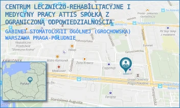 GABINET STOMATOLOGII OGÓLNEJ (GROCHOWSKA) - CENTRUM LECZNICZO-REHABILITACYJNE I MEDYCYNY PRACY ATTIS SPÓŁKA Z OGRANICZONĄ ODPOWIEDZIALNOŚCIĄ - GROCHOWSKA 278,  WARSZAWA PRAGA-POŁUDNIE