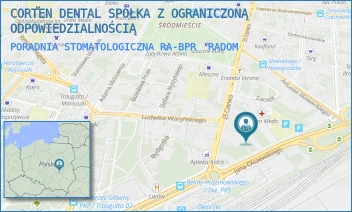 PORADNIA STOMATOLOGICZNA RA-BPR - CORTEN DENTAL SPÓŁKA Z OGRANICZONĄ ODPOWIEDZIALNOŚCIĄ - WŁADYSŁAWA BELINY-PRAŻMOWSKIEGO 33A,  RADOM