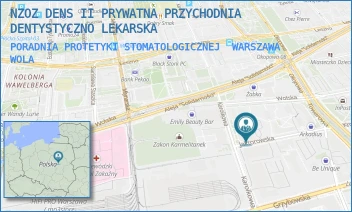 PORADNIA PROTETYKI STOMATOLOGICZNEJ - NZOZ DENS II PRYWATNA PRZYCHODNIA DENTYSTYCZNO LEKARSKA - JAKTOROWSKA 8/U7,  WARSZAWA WOLA