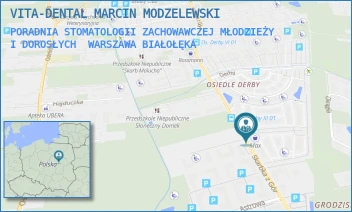 PORADNIA STOMATOLOGII ZACHOWAWCZEJ MŁODZIEŻY I DOROSŁYCH - VITA-DENTAL MARCIN MODZELEWSKI - SKARBKA Z GÓR 120/7,  WARSZAWA BIAŁOŁĘKA