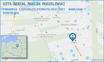 PORADNIA CHIRURGII STOMATOLOGICZNEJ - VITA-DENTAL MARCIN MODZELEWSKI - SKARBKA Z GÓR 120/7,  WARSZAWA BIAŁOŁĘKA