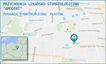 PORADNIA STOMATOLOGICZNA - PRZYCHODNIA LEKARSKO STOMATOLOGICZNA "AMODENT" - PADEREWSKIEGO 13,  PIASTÓW