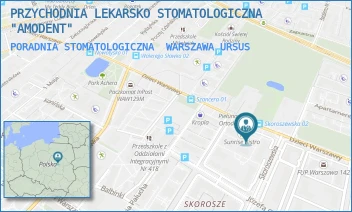 PORADNIA STOMATOLOGICZNA - PRZYCHODNIA LEKARSKO STOMATOLOGICZNA "AMODENT" - DZIECI WARSZAWY 29U XI/XII,  WARSZAWA URSUS