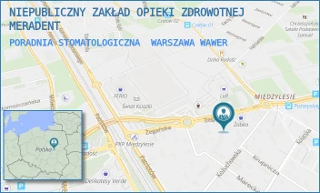 PORADNIA STOMATOLOGICZNA - NIEPUBLICZNY ZAKŁAD OPIEKI ZDROWOTNEJ MERADENT - ŻEGAŃSKA 14/3,  WARSZAWA WAWER