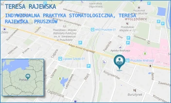INDYWIDUALNA PRAKTYKA STOMATOLOGICZNA, TERESA RAJEWSKA - TERESA RAJEWSKA - KSIĘCIA JÓZEFA 1,  PRUSZKÓW