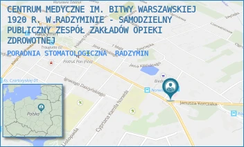 PORADNIA STOMATOLOGICZNA - CENTRUM MEDYCZNE IM. BITWY WARSZAWSKIEJ 1920 R. W RADZYMINIE - SAMODZIELNY PUBLICZNY ZESPÓŁ ZAKŁADÓW OPIEKI ZDROWOTNEJ - KONSTYTUCJI 3 MAJA 17,  RADZYMIN