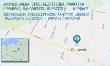 INDYWIDUALNA SPECJALISTYCZNA PRAKTYKA LEKARSKA  MAŁGORZATA OLESZCZUK - KUPRACZ - INDYWIDUALNA SPECJALISTYCZNA PRAKTYKA LEKARSKA MAŁGORZATA OLESZCZUK - KUPRACZ - KOCZOROWSKIEJ 2,  OSTRÓWEK