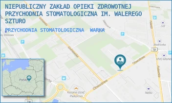 PRZYCHODNIA STOMATOLOGICZNA - NIEPUBLICZNY ZAKŁAD OPIEKI ZDROWOTNEJ PRZYCHODNIA STOMATOLOGICZNA IM. WALEREGO SZTURO - OBWODOWA 6,  WARKA