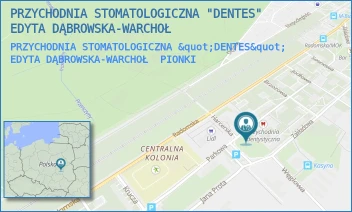 PRZYCHODNIA STOMATOLOGICZNA "DENTES" EDYTA DĄBROWSKA-WARCHOŁ - PRZYCHODNIA STOMATOLOGICZNA "DENTES" EDYTA DĄBROWSKA-WARCHOŁ - SPOKOJNA 3A,  PIONKI