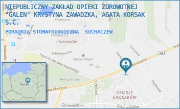PORADNIA STOMATOLOGICZNA - NIEPUBLICZNY ZAKŁAD OPIEKI ZDROWOTNEJ "GALEN" KRYSTYNA ZAWADZKA, AGATA KORSAK S.C. - FRYDERYKA CHOPINA 168,  SOCHACZEW