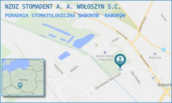 PORADNIA STOMATOLOGICZNA BABORÓW - NZOZ STOMADENT A. A. WOŁOSZYN S.C. - MONIUSZKI 6A,  BABORÓW