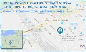 PORADNIA STOMATOLOGICZNA - SPECJALISTYCZNA PRAKTYKA STOMATOLOGICZNA - LEK.STOM. E. MALISZEWSKA-BUKOWIŃSKA - UL. JANA MATEJKI 15,  KĘDZIERZYN-KOŹLE