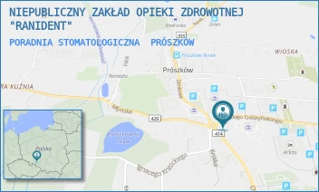 PORADNIA STOMATOLOGICZNA - NIEPUBLICZNY ZAKŁAD OPIEKI ZDROWOTNEJ "RANIDENT" - UL. DASZYŃSKIEGO 2,  PRÓSZKÓW