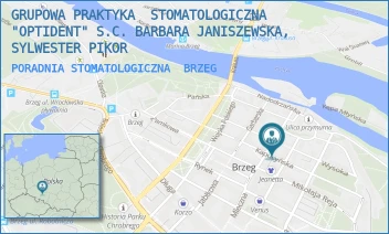 PORADNIA STOMATOLOGICZNA - GRUPOWA PRAKTYKA  STOMATOLOGICZNA "OPTIDENT" S.C. BARBARA JANISZEWSKA, SYLWESTER PIKOR - MŁYNARSKA  10,  BRZEG