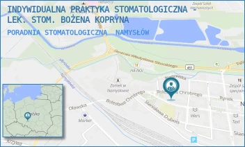 PORADNIA STOMATOLOGICZNA - INDYWIDUALNA PRAKTYKA STOMATOLOGICZNA - LEK. STOM. BOŻENA KOPRYNA - UL. BOLESŁAWA CHROBREGO 13,  NAMYSŁÓW