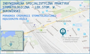 PORADNIA CHIRURGII STOMATOLOGICZNEJ - INDYWIDUALNA SPECJALISTYCZNA PRAKTYKA STOMATOLOGICZNA - LEK.STOM. W. BUKOWIŃSKI - UL. JANA MATEJKI 15,  KĘDZIERZYN-KOŹLE