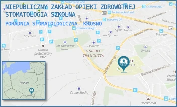 PORADNIA STOMATOLOGICZNA - NIEPUBLICZNY ZAKŁAD OPIEKI ZDROWOTNEJ STOMATOLOGIA SZKOLNA - UL. STEFANA KISIELEWSKIEGO 18,  KROSNO