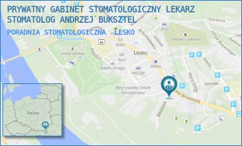 PORADNIA STOMATOLOGICZNA - PRYWATNY GABINET STOMATOLOGICZNY LEKARZ STOMATOLOG ANDRZEJ BUKSZTEL - UL. UNII BRZESKIEJ 24,  LESKO