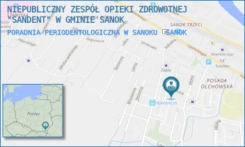 PORADNIA PERIODENTOLOGICZNA W SANOKU - NIEPUBLICZNY ZESPÓŁ OPIEKI ZDROWOTNEJ "SANDENT" W GMINIE SANOK - UL. ROBOTNICZA 19,  SANOK