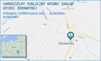 PORADNIA STOMATOLOGICZNA - GŁOWIENKA - SAMODZIELNY PUBLICZNY GMINNY ZAKŁAD OPIEKI ZDROWOTNEJ - UL. SZKOLNA 1,  GŁOWIENKA