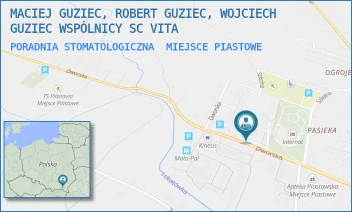 PORADNIA STOMATOLOGICZNA - MACIEJ GUZIEC, ROBERT GUZIEC, WOJCIECH GUZIEC WSPÓLNICY SC VITA - UL. DWORSKA 14,  MIEJSCE PIASTOWE