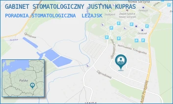 PORADNIA STOMATOLOGICZNA - GABINET STOMATOLOGICZNY JUSTYNA KUPRAS - UL. M.C. SKŁODOWSKIEJ 8/318,  LEŻAJSK