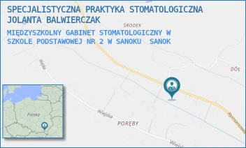 MIĘDZYSZKOLNY GABINET STOMATOLOGICZNY W SZKOLE PODSTAWOWEJ NR 2 W SANOKU - SPECJALISTYCZNA PRAKTYKA STOMATOLOGICZNA JOLANTA BALWIERCZAK - UL. RYMANOWSKA 17,  SANOK