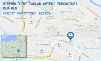 GABINET PROTETYCZNY - NIEPUBLICZNY ZAKŁAD OPIEKI ZDROWOTNEJ BER-DENT - UL. PLAC DWORCOWY 2,  RZESZÓW