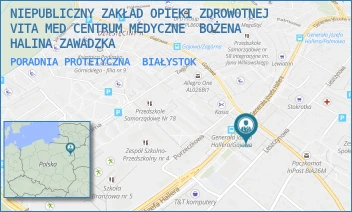 PORADNIA PROTETYCZNA - NIEPUBLICZNY ZAKŁAD OPIEKI ZDROWOTNEJ  VITA MED CENTRUM MEDYCZNE  BOŻENA HALINA ZAWADZKA - GENERAŁA JÓZEFA HALLERA 8/2/13,  BIAŁYSTOK