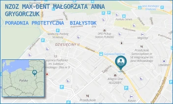 PORADNIA PROTETYCZNA - 'NIEPUBLICZNY ZAKŁAD OPIEKI ZDROWOTNEJ "MAX - DENT" MAŁGORZATA ANNA GRYGORCZUK - GAJOWA 64,  BIAŁYSTOK