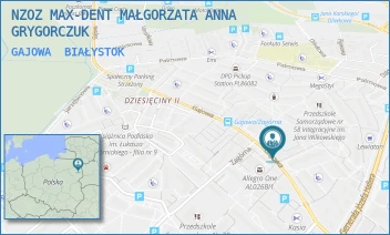 GAJOWA - 'NIEPUBLICZNY ZAKŁAD OPIEKI ZDROWOTNEJ "MAX - DENT" MAŁGORZATA ANNA GRYGORCZUK - GAJOWA 64,  BIAŁYSTOK